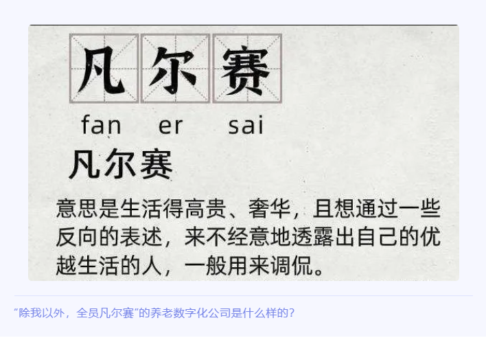 “除我以外，全員凡爾賽”的養(yǎng)老數(shù)字化公司是什么樣的？(圖1)